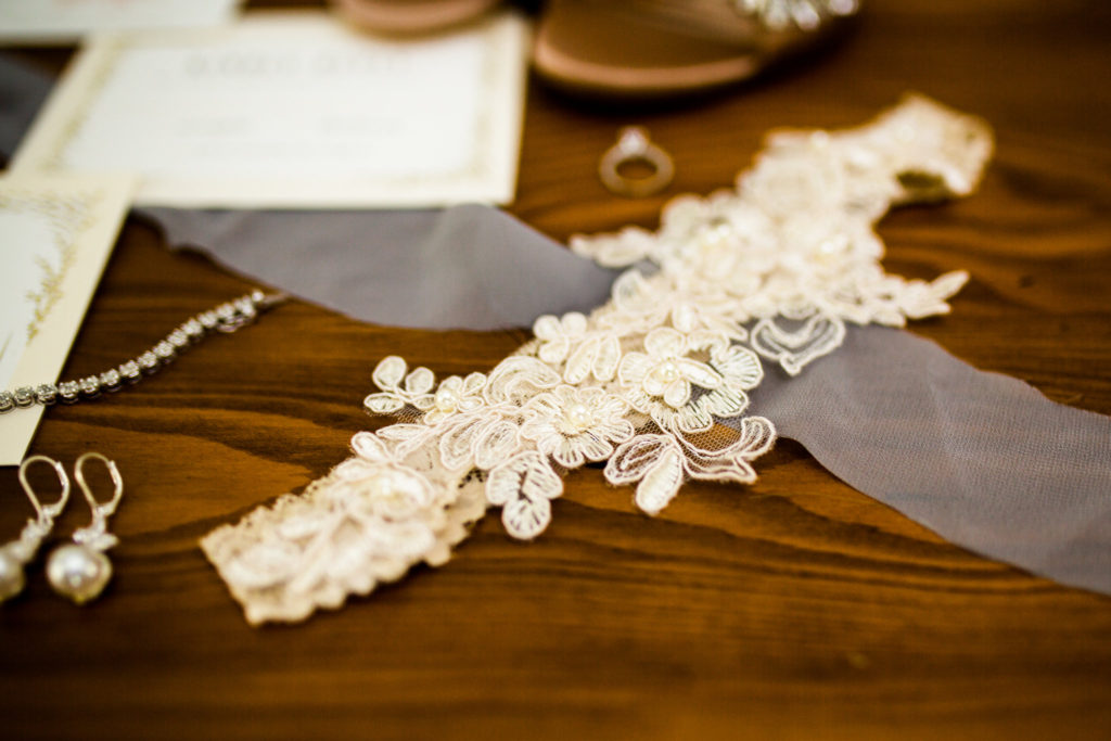 white lace wedding garter