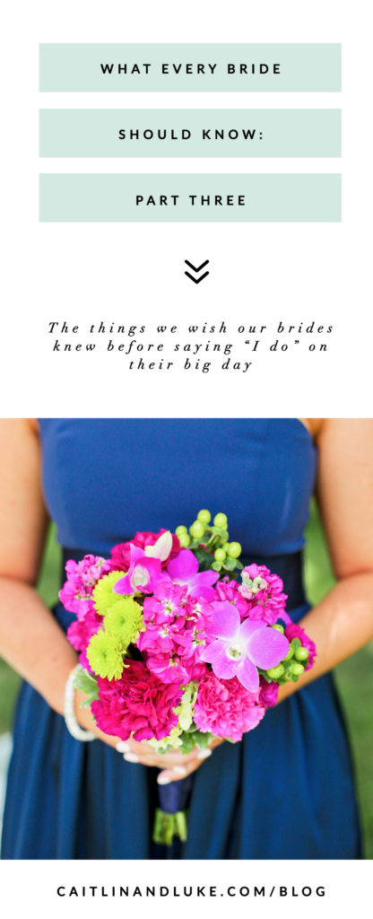 What we wish all brides knew