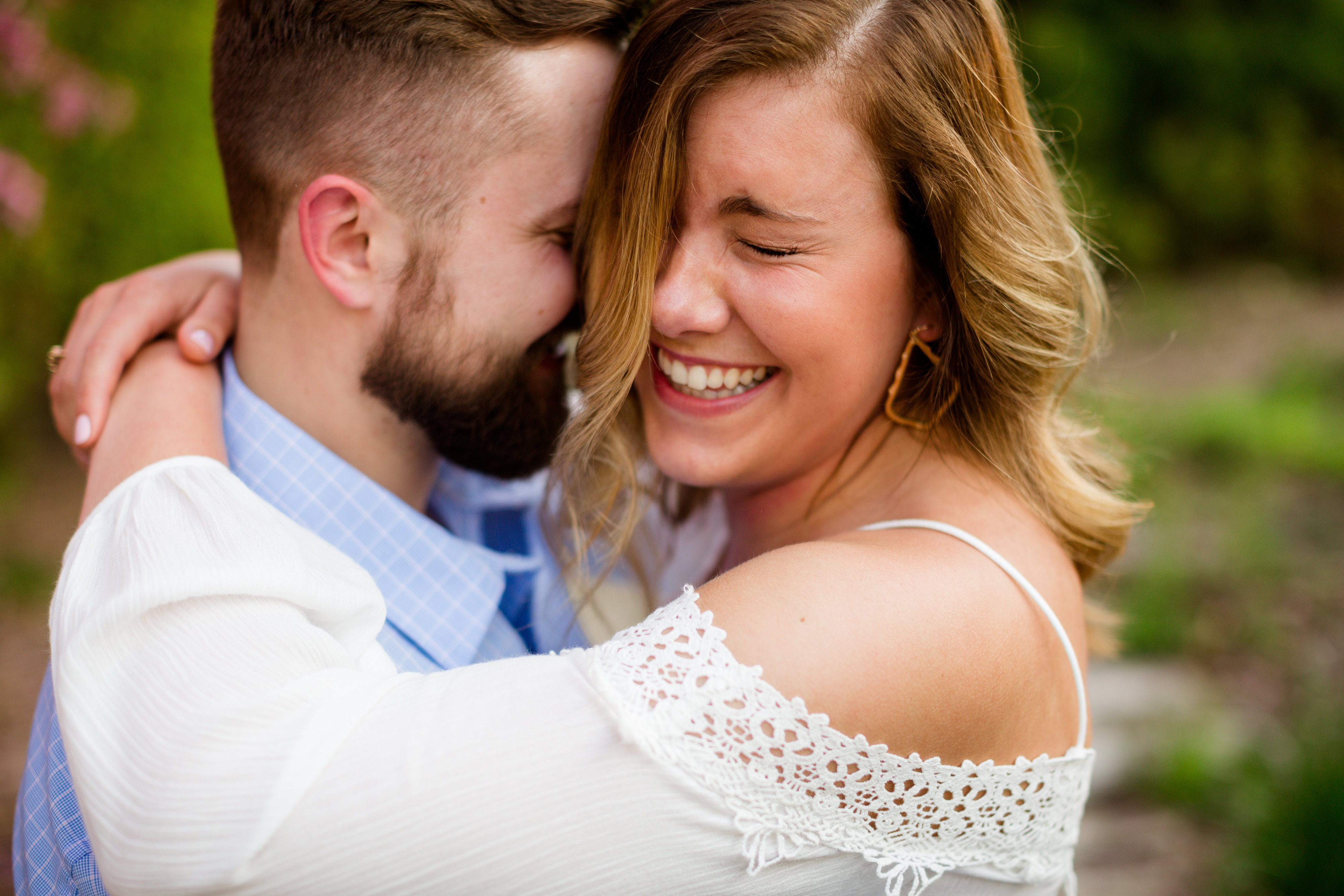 Husband and Wife Wedding Photographers Caitlin and Luke | Spring Engagement Session at Washington Park Botanical Garden in Springfield, Illinois