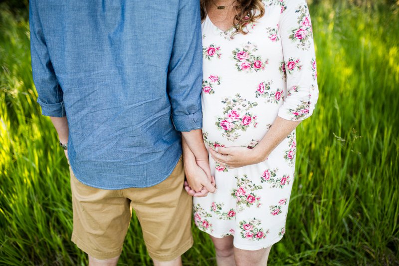 Normal Illinois Maternity Session | Normal Illinois Engagement Photos | What to Wear for a Maternity Session | Floral Dress for Maternity Session | Caitlin & Luke Photography | Fransen Nature Area | Illinois Wedding Photographer | Bloomington Normal Wedding Photographer | Peoria Wedding Photographer | Central Illinois Wedding Photographer 