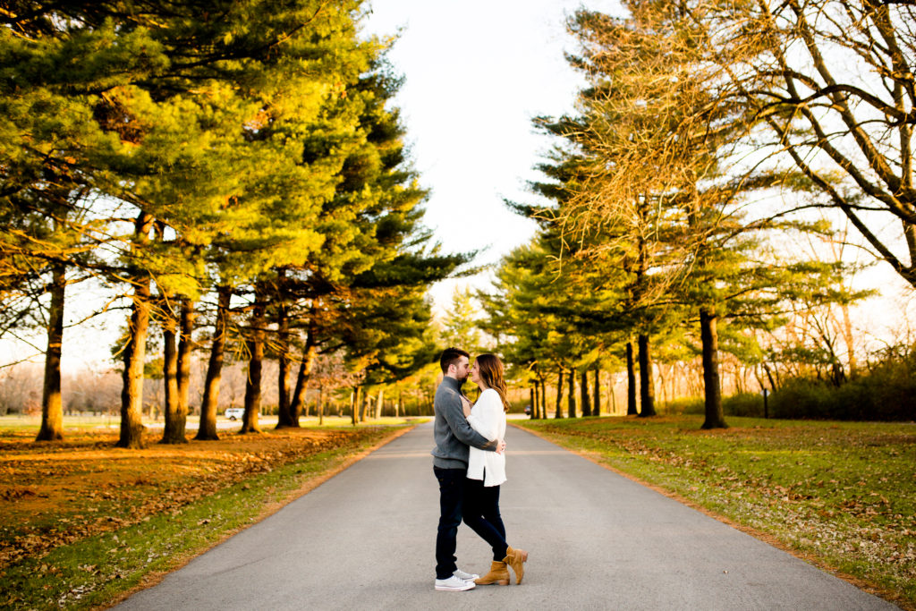 Sunset engagement session at kankakee river state park