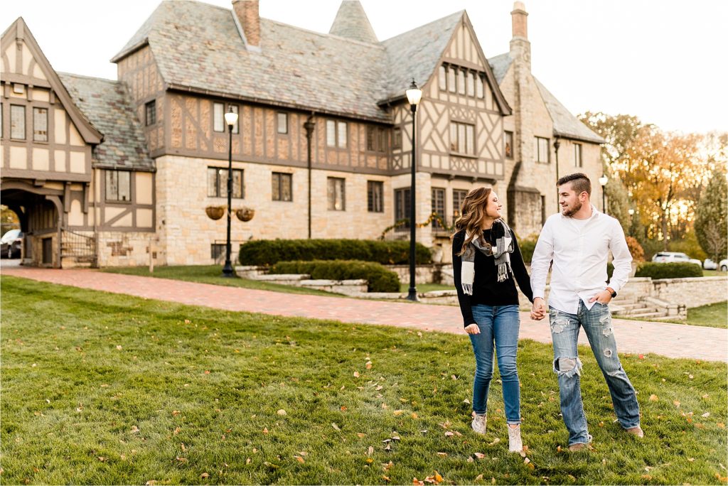 Caitlin and Luke Photography, Ewing Manor Engagement Photos, Bloomington IL engagement session, Ewing Manor engagement, fall engagement photos in Illinois