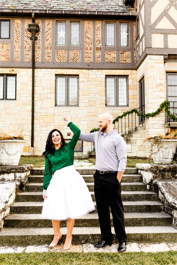 Caitlin and Luke Photography, Ewing Manor Engagement Photos, Bloomington IL engagement session, Ewing Manor engagement, fall engagement portraits, engagement photos at Ewing Manor