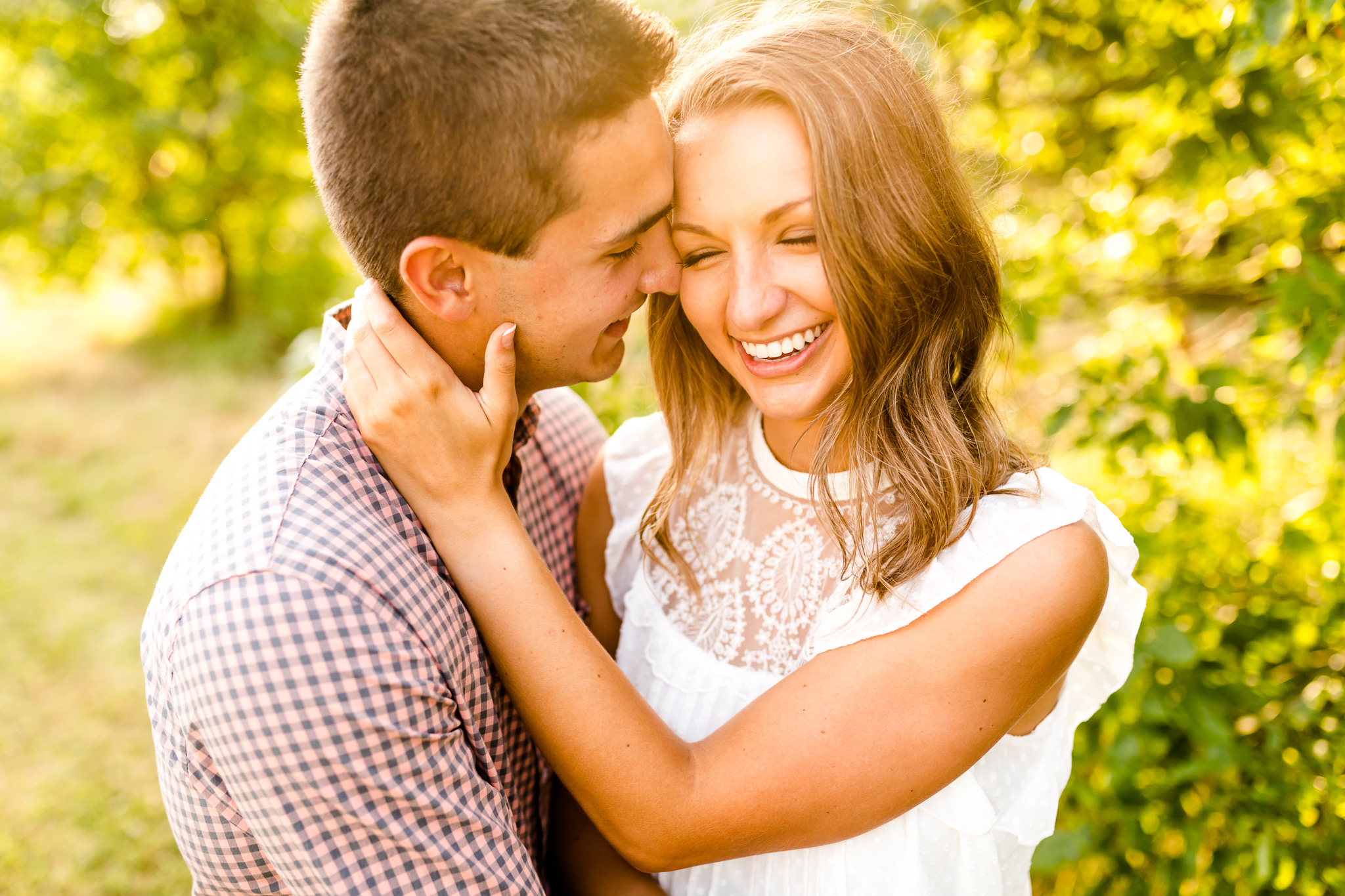 sunset engagement session at Comlara Park in Bloomington IL with Caitlin and Luke Photography