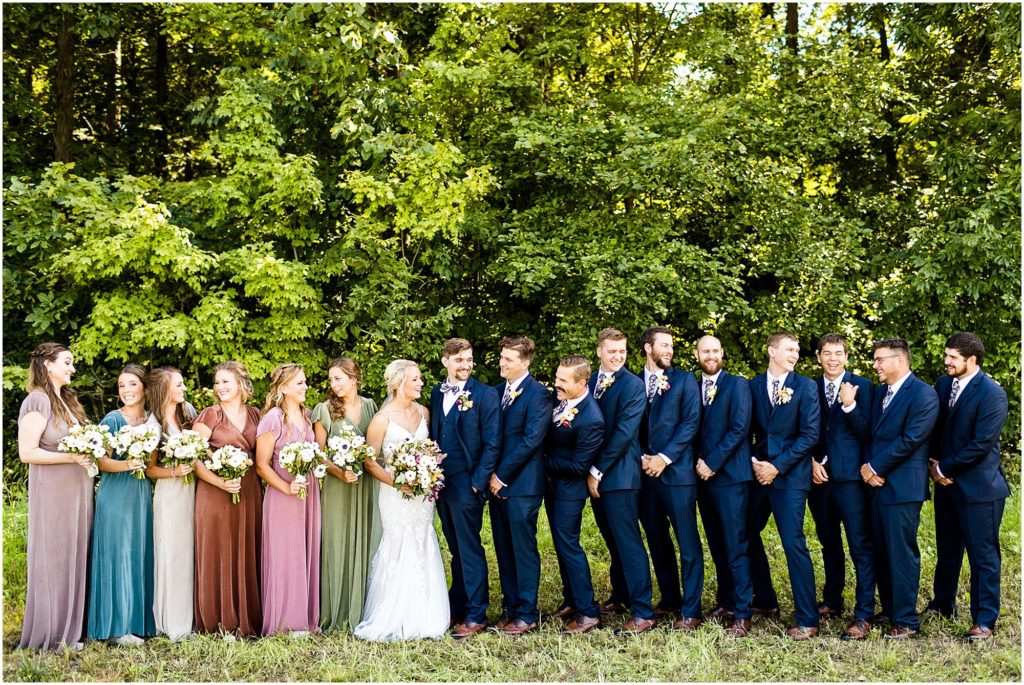 wedding party portraits by Caitlin and Luke Photography, St. Michael's Church wedding, Fort Loramie OH wedding photographers, church wedding, Ohio wedding photographers