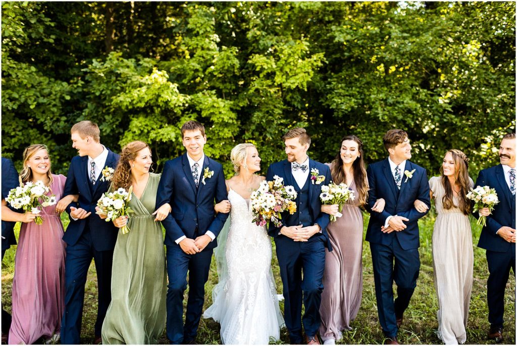 wedding party portraits by Caitlin and Luke Photography, St. Michael's Church wedding, Fort Loramie OH wedding photographers, church wedding, Ohio wedding photographers