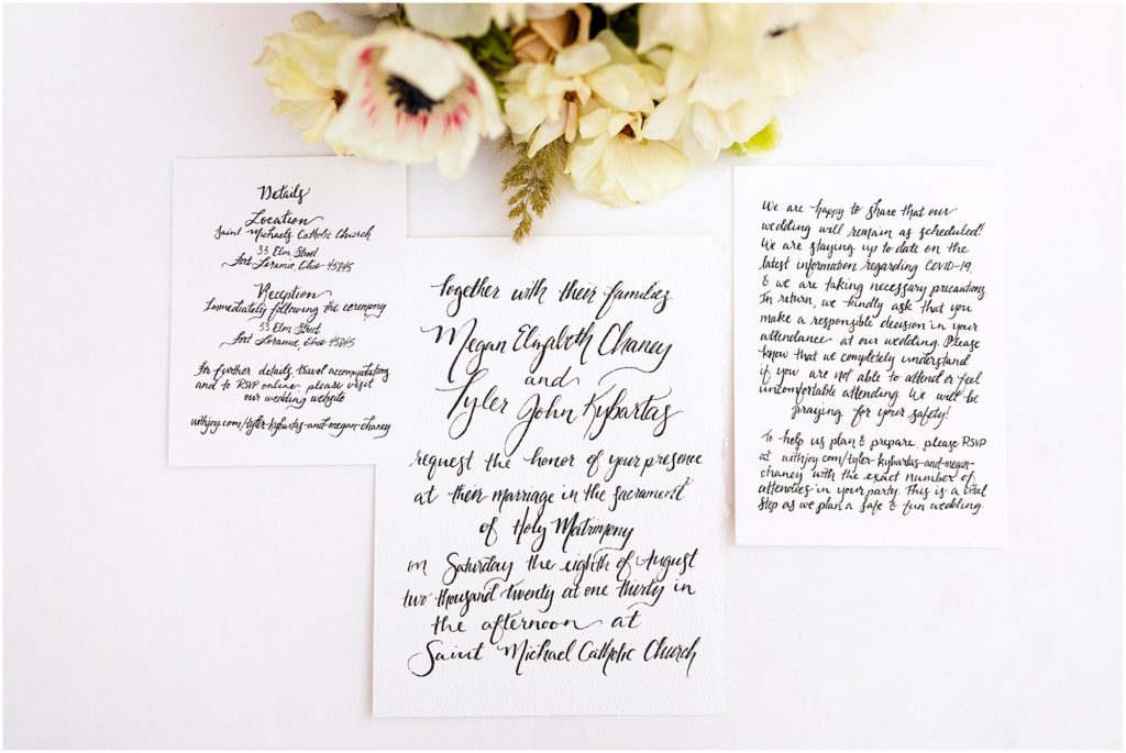 wedding invitations | Caitlin and Luke Photography, St. Michael's Church wedding, Fort Loramie OH wedding photographers, church wedding, Ohio wedding photographers