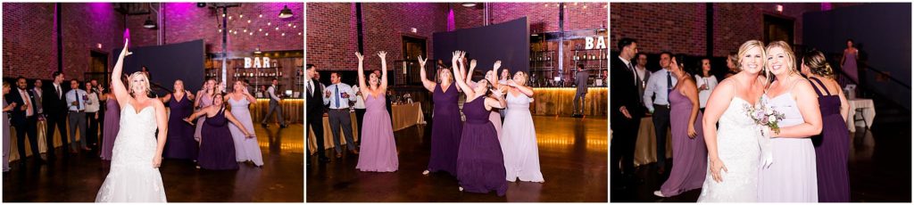 reception in Illinois photographed by Caitlin and Luke Photography | The Warehouse on State wedding, Peoria IL wedding photographers, Illinois wedding photographers, IL wedding day