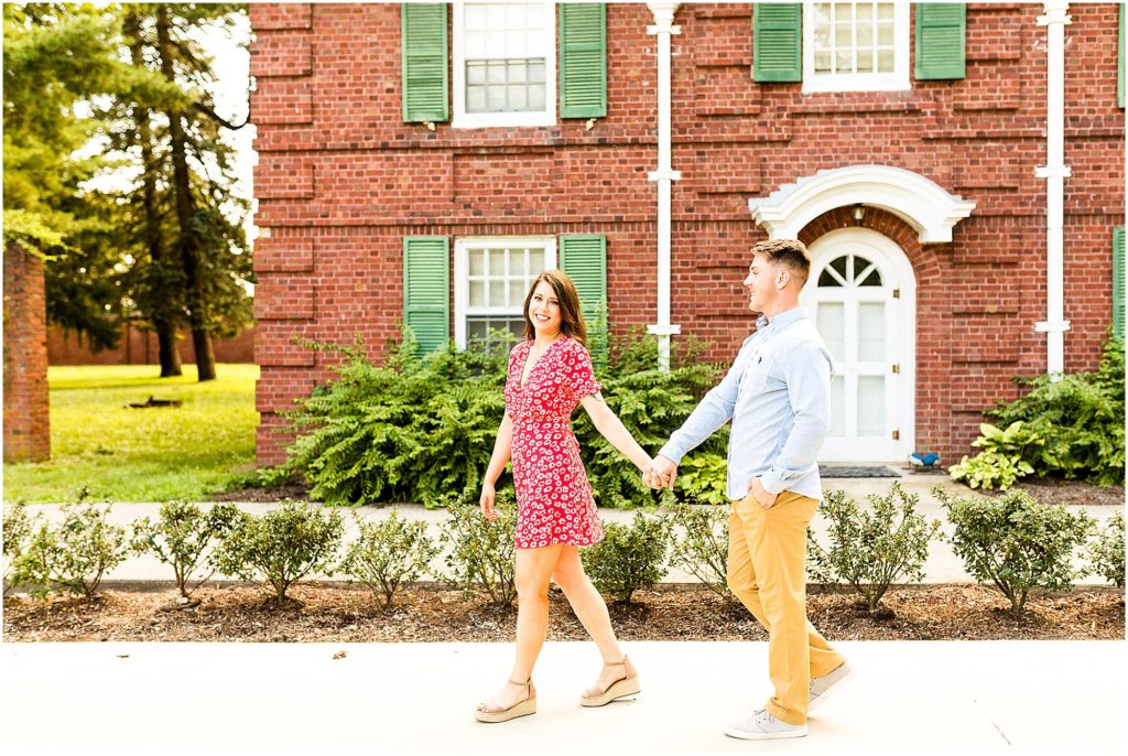 Caitlin and Luke Photography_ Allerton Park Engagemnet session, Monticello IL wedding photographers_Allerton Park engagement photos with couple in casual summerwear