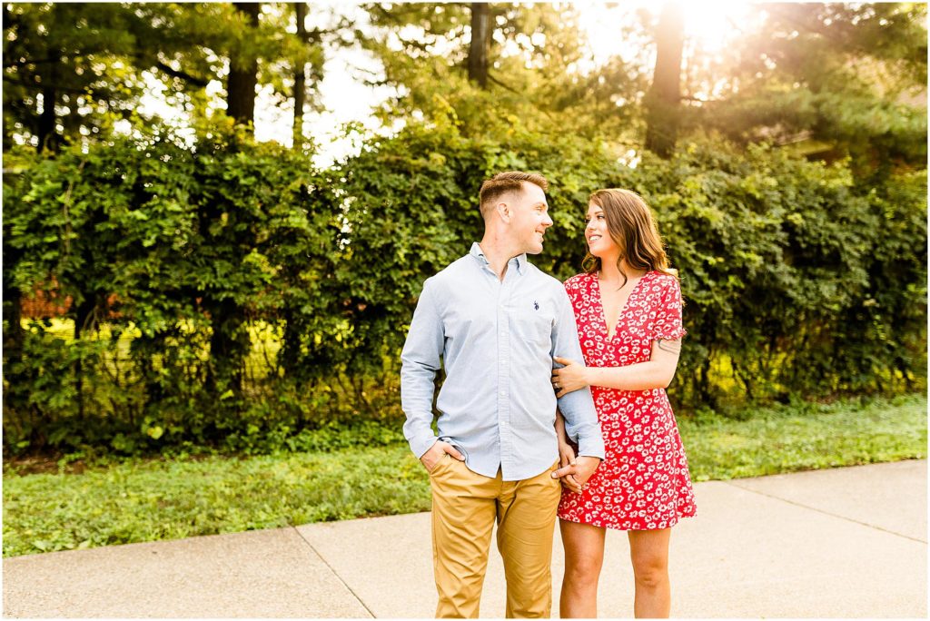 Caitlin and Luke Photography_ Allerton Park Engagemnet session, Monticello IL wedding photographers_Allerton Park engagement photos with couple in casual summerwear