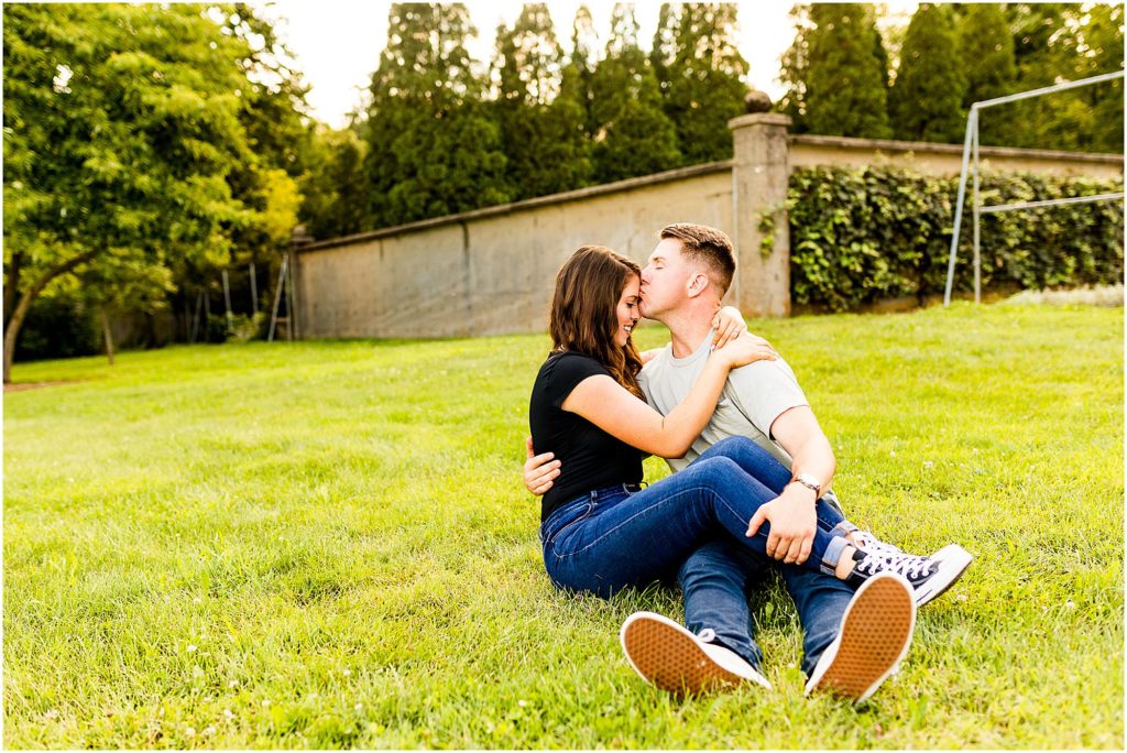 Caitlin and Luke Photography_ Allerton Park Engagemnet session, Monticello IL wedding photographers_Allerton Park engagement photos with couple in the garden