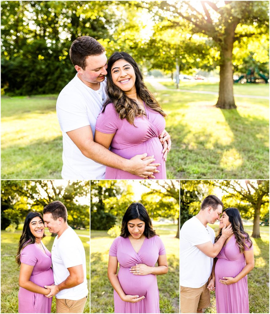 maternity photos in Ewing Park photographed by Bloomington IL maternity photographers Caitlin and Luke Photography