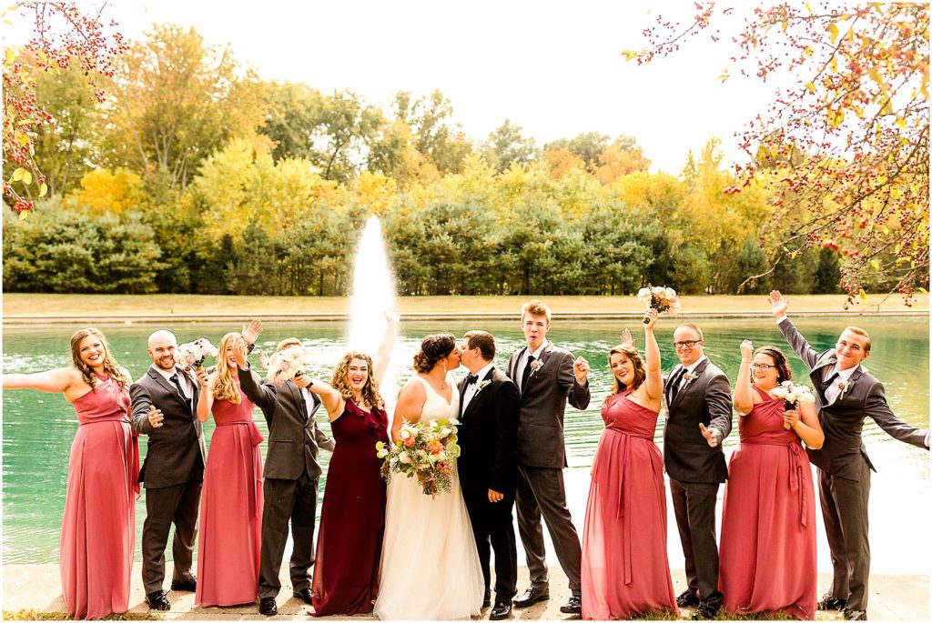 fall Five Willows Wedding in Sullivan IN photographed by Illinois and Indiana wedding photographers Caitlin and Luke Photography