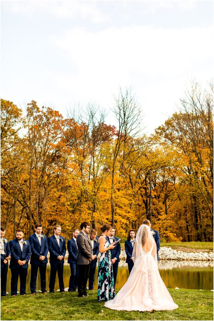 Hunter Creek Farm Wedding ceremony in Barrington IL photographed by Caitlin and Luke Photography, IL Wedding photographers, Illinois wedding photographers, Barrington IL Wedding