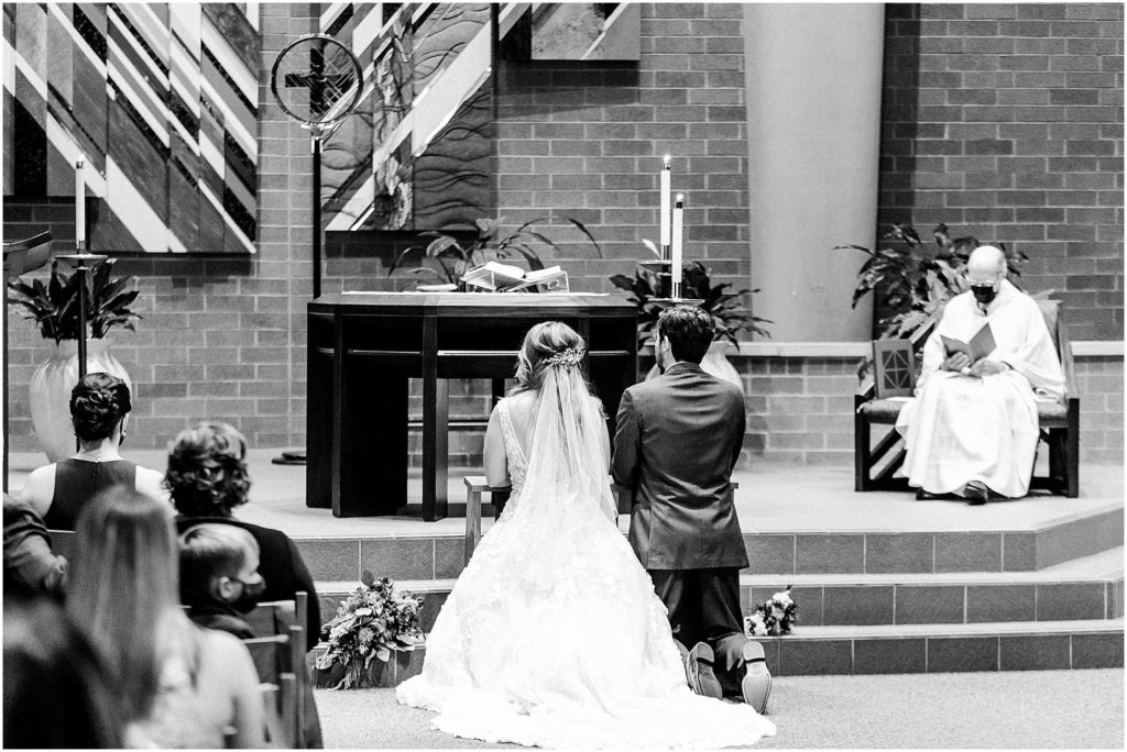 Saint Elizabeth Seton Church - Orland Hills wedding ceremony photographed by Illinois wedding photographers Caitlin and Luke Photography, Joliet IL wedding photographers, Illinois wedding day