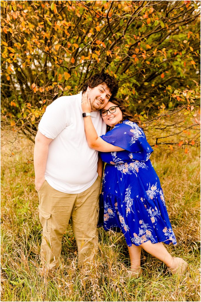 Fall engagement portraits at Fransen Nature Area with Caitlin and Luke Photography, Normal IL Wedding photographers, IL wedding photographers