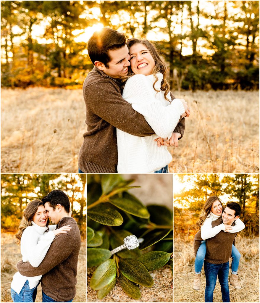 Casual Fransen Nature Area engagement session in Normal IL with Caitlin and Luke Photography, Illinois wedding photographers
