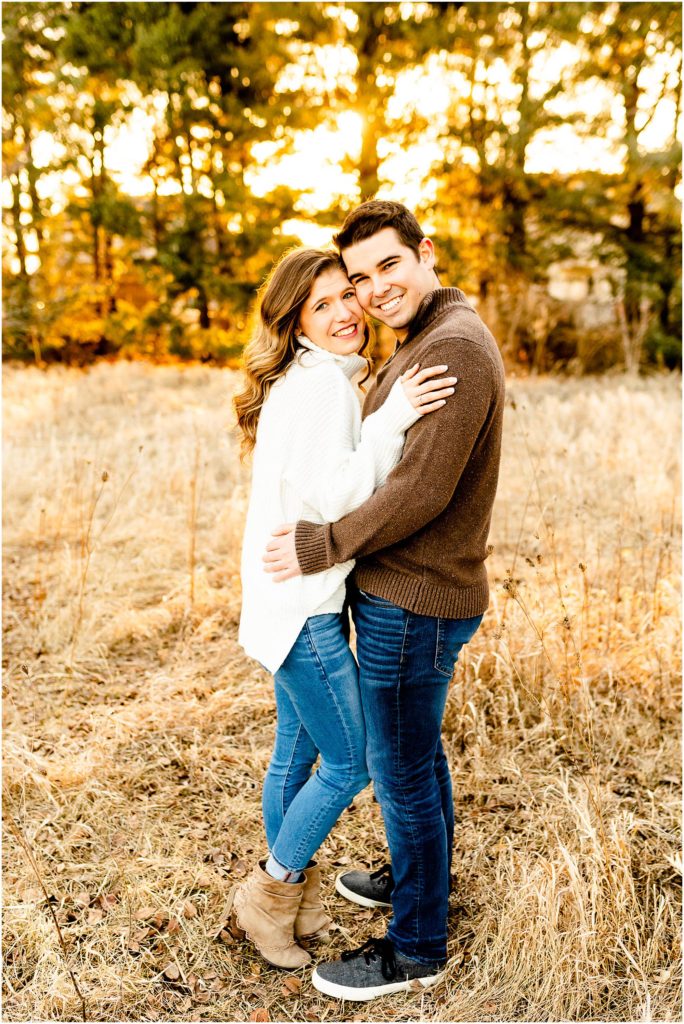 Casual Fransen Nature Area engagement session in Normal IL with Caitlin and Luke Photography, Illinois wedding photographers