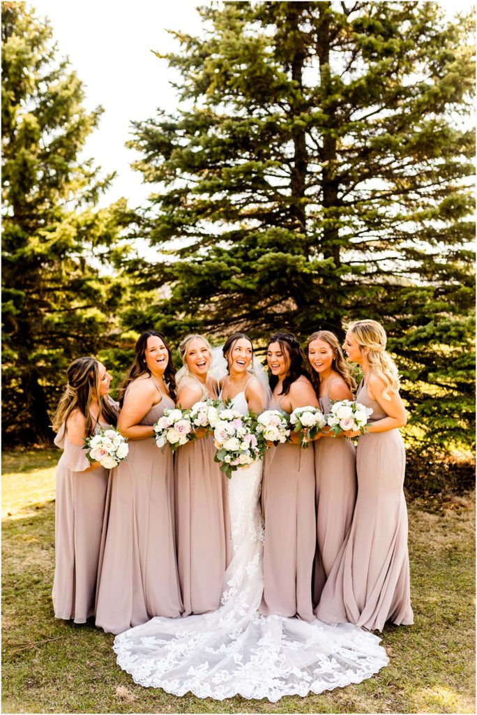 bridal party portraits in Milwaukee WI photographed by Wisconsin wedding photographers Caitlin and Luke Photography