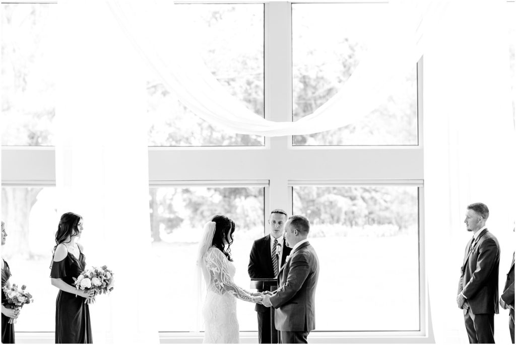 Pear Tree Estate wedding ceremony photographed by Champaign and Bloomington IL wedding photographers Caitlin and Luke Photography