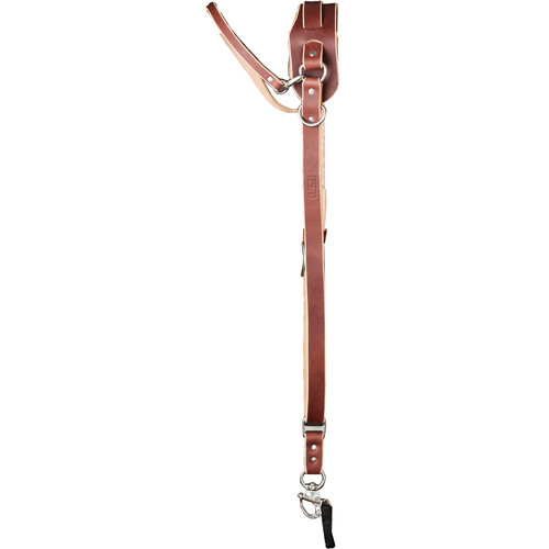 HoldFast MoneyMaker Solo leather camera strap in brown, perfect for single-camera wedding photography setups