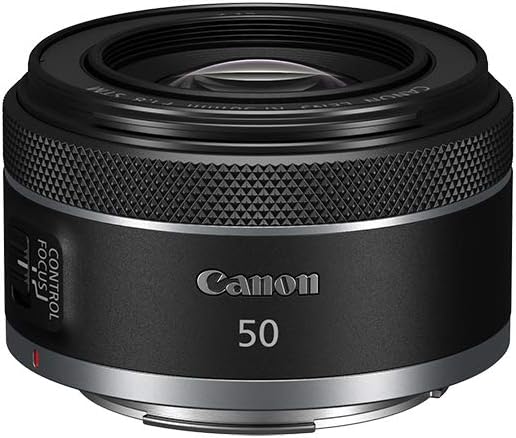 A photo of a Canon 50mm f/1.8 lens also know as the nifty fifty