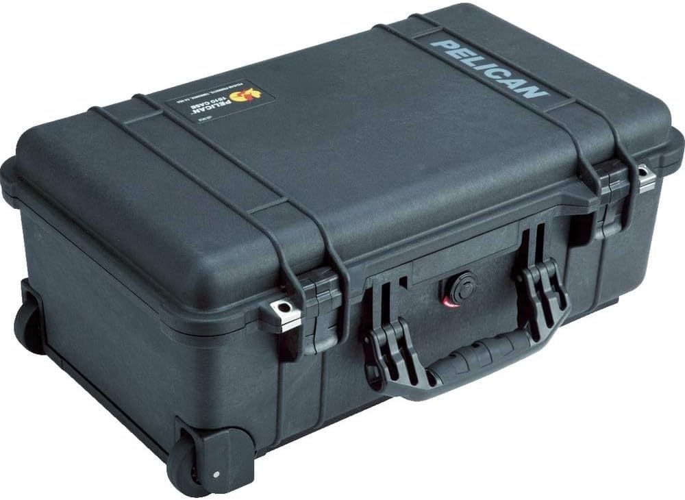 A durable black Pelican 1510 hard camera case designed to protect professional photography equipment. Ideal for those seeking the best camera bags for photographers to ensure safety during transport.