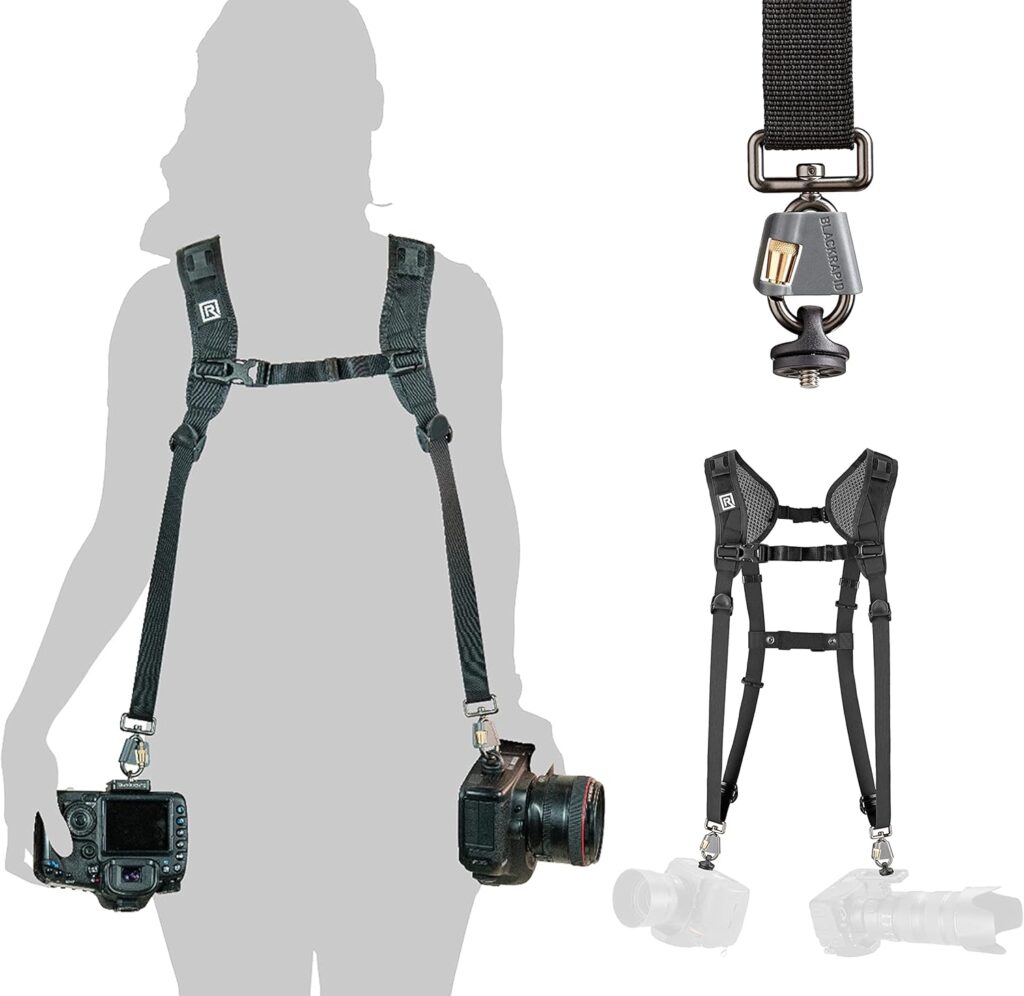 a photo of a blackrapid camera strap for wedding photographers 