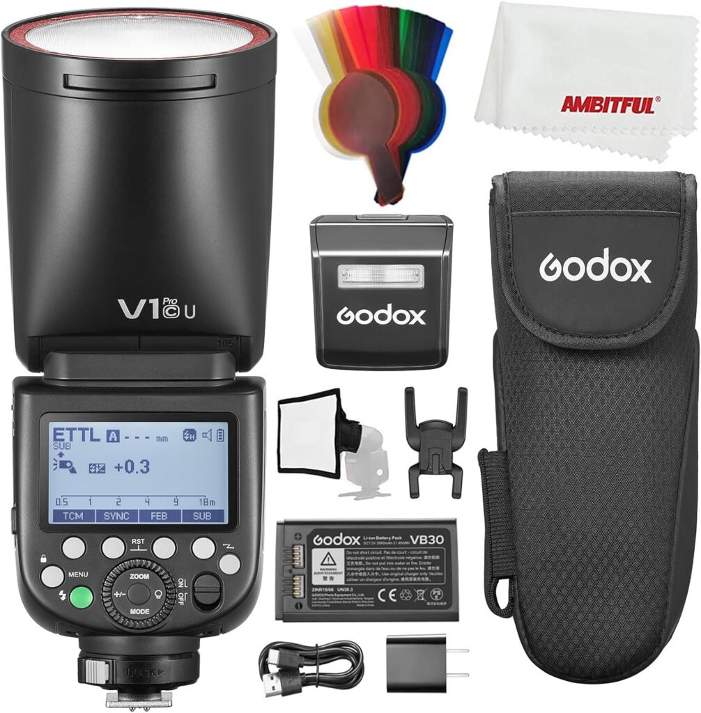 A picture of a Godox V1 Pro Flash kit
