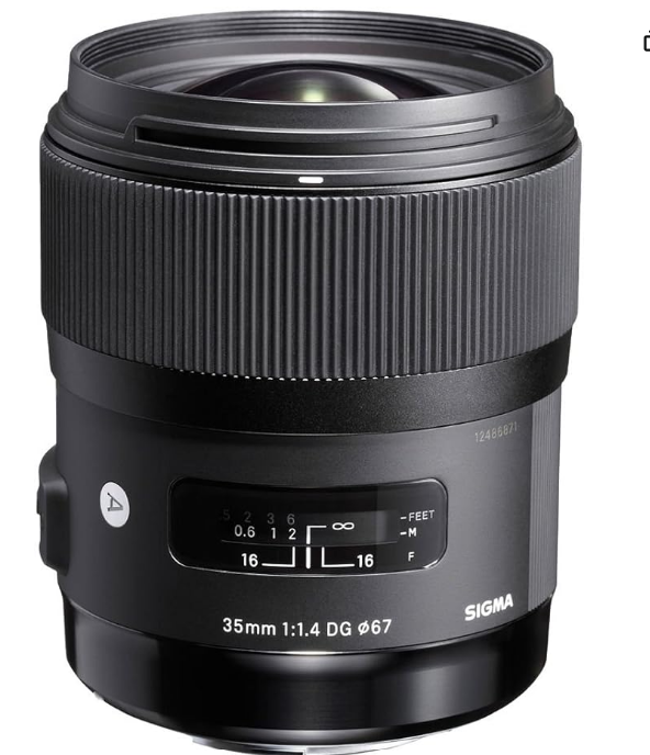 A photo of a Sigma 35mm f/1.4 lens